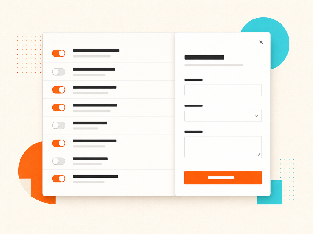 Gamification Planner toggle list with a feature config drawer open