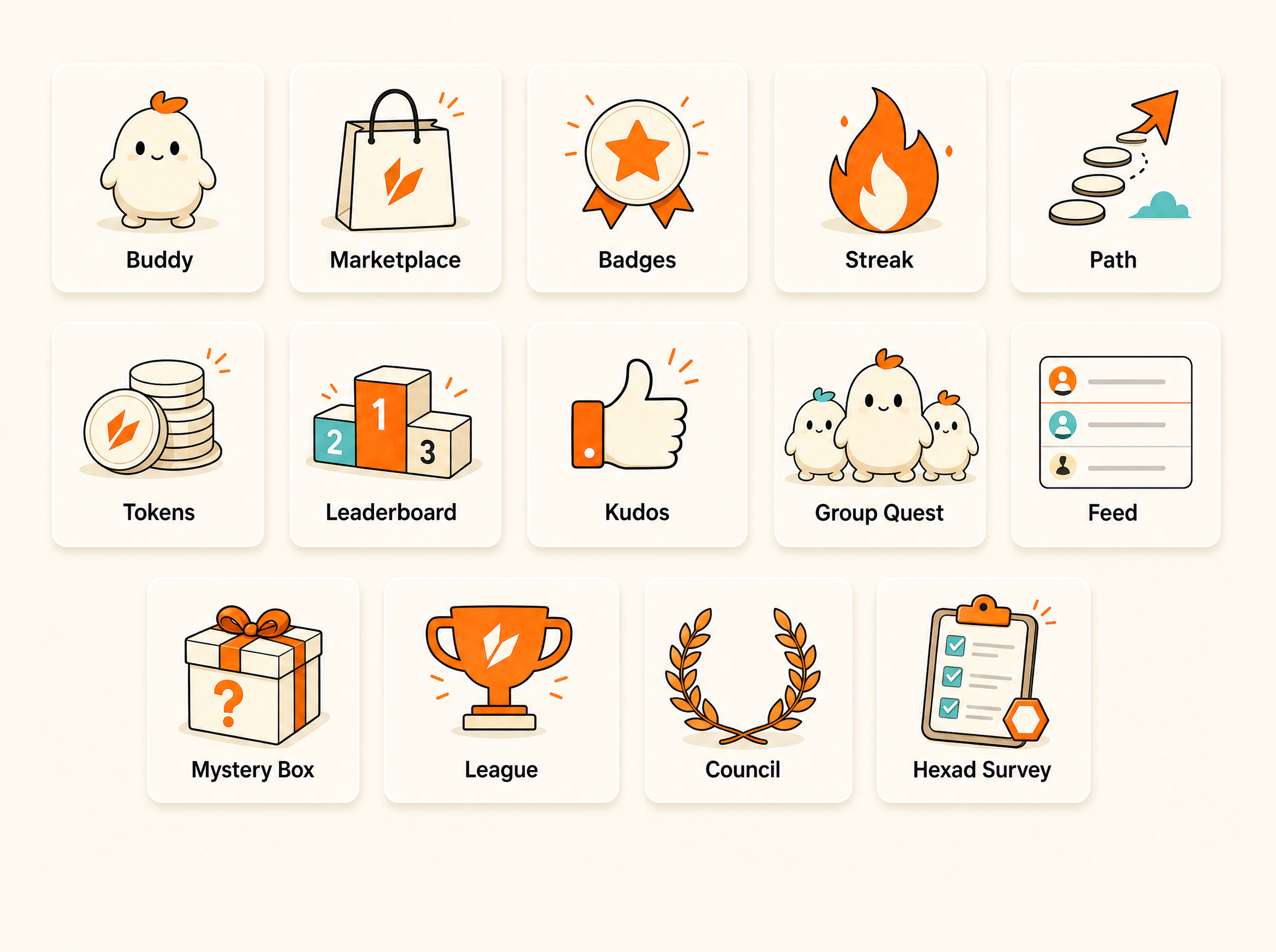 Hatched widget tiles arranged in a grid